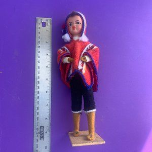 DOLLS - 1950s VTG WORLD WIDE DOLL CLUB Peruvian,  Handmade thread doll